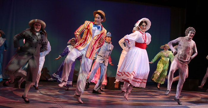 Rhett Wheeler as Bert and Gracie Navaille as Mary Poppins (2016) at the Golden Bough
