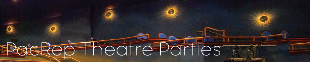 PacRep Theatre Parties banner showing the Founders Theatre box seats