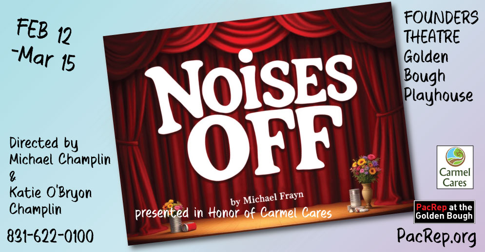 Noises Off key art: Feb 12 – Mar 15, 2026, Founders Theatre