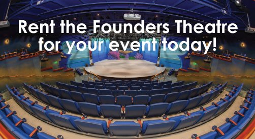 The Founders Theatre auditorium seen from the stage